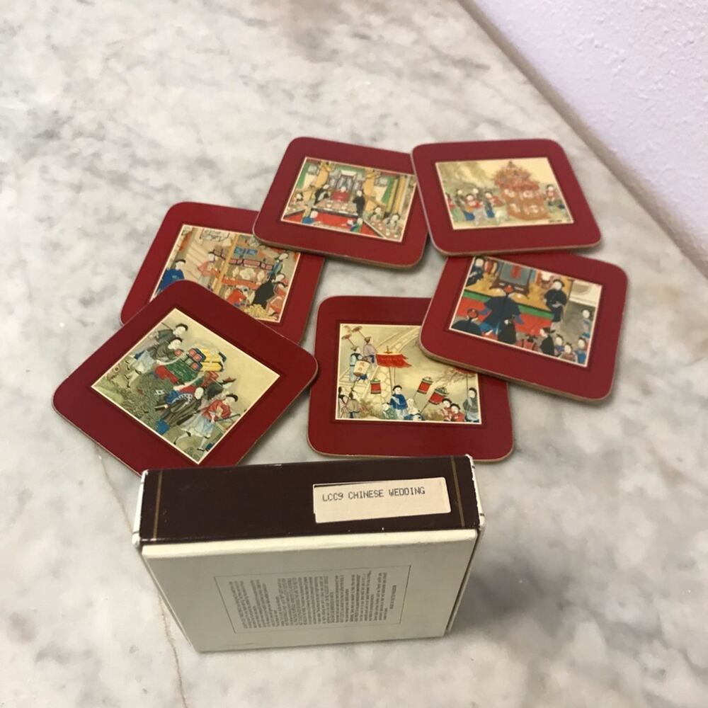 Vintage Clover Leaf Asian 6 table mats / coasters Made in United Kingdom - Picture 3 of 9